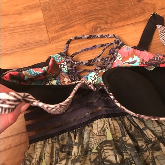 Maaji Bra Top & Corset Top Chiffon Bottom Mesh - Picture 5 of 6